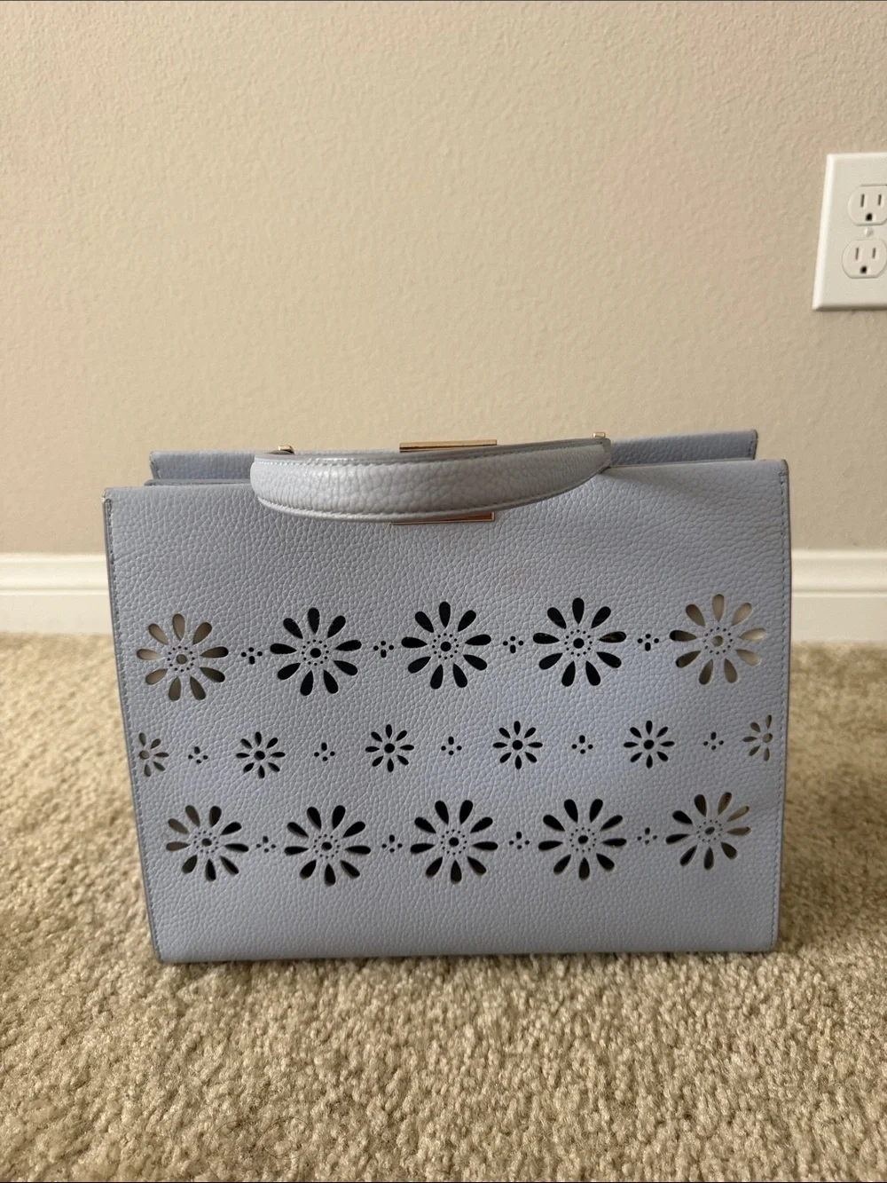 Kate spade Light Blue Floral Cutout Top-Handle Women's Bag
